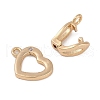 Heart Brass Fold Over Clasps FIND-U017-19G-2