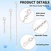 BENECREAT 3Pcs 925 Sterling Silver Cable Chain Extenders AJEW-BC0007-62P-4