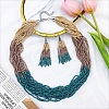 Bohemian Style Acrylic Seed Beaded Multilayer Necklaces & Tassel Dangle Earrings Sets FS-WG5C0BD-05-1