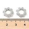Brass Cubic Zirconia European Beads KK-A254-07P-2