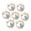 Alloy Crystal Rhinestone Pendants ENAM-S120-002B-1