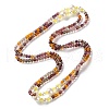 Plastic Imitation Pearl & Glass Round Beaded Long Necklaces for Women NJEW-A045-06-2