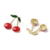 Brass Enamel Stud Earrings EJEW-F895-24A-G-2