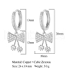 Clear Cubic Zirconia Bowknot Dangle Hoop Earrings EJEW-OY001-15P-2