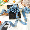 5 Yards Polyester 3D Star Gold Stamping Ribbon OCOR-TAC0023-14B-7