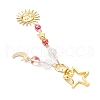Electroplate Glass Beads with Brass Beads Rack Plating Brass Pendants and 201 Stainless Steel Pendants Opaque Acrylic Beads Decorations HJEW-JM03030-4