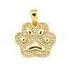 Brass Micro Pave Cubic Zirconia Pendants KK-R227-03G-1