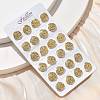 Brass Micro Pave Clear Cubic Zirconia Stud Earrings EJEW-D305-19G-2