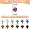 96Pcs 12 Colors Natural & Synthetic Mixed Gemstone Connector Charms PALLOY-HY00039-2