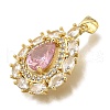 Brass Micro Pave Cubic Zirconia Pendants KK-K401-38G-2
