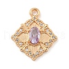 Brass Micro Pave Cubic Zirconia Pendants KK-Z072-03KCG-02-1