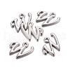 Platinum Plated Alloy Letter Pendants PALLOY-J718-01P-W-2