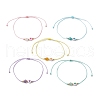 Nylon Braided Bead Adjustable Anklets AJEW-AN00605-1