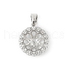 Brass Micro Pave Clear Cubic Zirconia European Dangle Charms Bails KK-K297-55P-1
