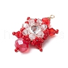 Seed Beads Beaded Charms PALLOY-MZ00351-05-3
