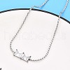 304 Stainless Steel Crystal Rhinestone Rectangle Link Chain Necklaces NJEW-T016-07S-2