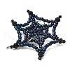 Halloween Theme Spider Web Glass Seed Beads Pendants PALLOY-MZ00779-02-4