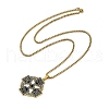 304 Stainless Steel Goth Knot Cross Pendant Box Chain Necklaces NJEW-M010-05G-2