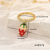 Fruit Pendant Brass Micro Pave Cubic Zirconia Finger Rings for Women SK0908-1-2
