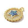 Rack Plating Brass Micro Pave Cubic Zirconia Pendants KK-D088-03G-3