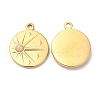 Ion Plating(IP) 316 Stainless Steel Flat Round Pendants STAS-K258-28G-3