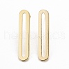 Brass Long Oval Stud Earrings EJEW-C015-03G-1