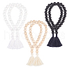 6Pcs 3 Colors Wood Tassels Pendant Decorations HJEW-OC00016-1