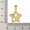 Rack Plating Brass Micro Pave Clear Cubic Zirconia Pendants KK-B091-49G-03-3