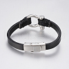 Men's Leather Cord Bracelets BJEW-P198-20-4