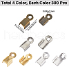 SOFPLATE 1200Pcs 4 Colors Iron Folding Crimp Ends IFIN-SP0001-09-2