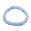 Natural & Dyed White Jade Bead Stretch Bracelets X-BJEW-K212-A-018-2