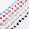 Handmade Rondelle Glass Beads Chains for Necklaces Bracelets Making AJEW-JB00038-1