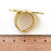 Leaf Brass Cuff Rings for Women RJEW-C123-05G-5