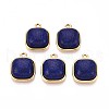 Dyed Natural Lapis Lazuli Square Pendants STAS-N109-211A-G-1