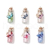 6Pcs Glass Pendants PALLOY-JF03696-1