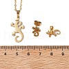 Gecko 201 Stainless Steel Pendant Necklaces & Stud Earrings Sets for Women SJEW-Q025-07G-5