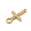 Rack Plating Brass Micro Pave Cubic Zirconia Pendants KK-P230-25G-01-3