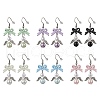 Spray Painted Alloy Bowknot Dangle Earrings EJEW-JE06414-2