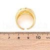 Brass Micro Pave Clear Cubic Zirconia Wide Cuff Rings for Women RJEW-U047-32G-5