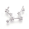 Brass Micro Pave Cubic Zirconia Pendants X-ZIRC-F099-20P-07-2