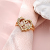 Heart with Flower Hollow Out Brass Finger Rings FS-WG99C3E-24-1