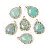 Natural Mixed Stone Faceted Teardrop Pendants G-I382-01G-2