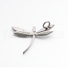 304 Stainless Steel Rhinestone 3D Dragonfly Mini Pendants STAS-E090-77P-3