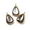 Natural Black Lip Shell Pendants STAS-F318-15G-1