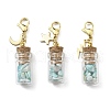 Natural Amazonite Chip inside Glass Wishing Bottle Pendant Decoration HJEW-JM03130-01-2