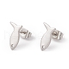 201 Stainless Steel Stud Earring Findings with Hole EJEW-A071-24P-1