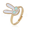 Fashionable European and American Simple Rabbit Alloy Enamel Cuff Rings BW6370-4