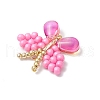Handmade Glass Seed Beaded Butterfly Pendants PALLOY-MZ00685-01-4