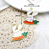 Rabbit Shape Alloy Enamel Pendant EAER-PW0001-012C-1