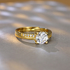 925 Sterling Silver Pave Cubic Zirconia Adjustable Finger Rings UQ5110-4